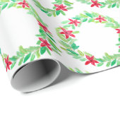 水彩リースクリスマス ラッピングペーパー (ロールコーナー)