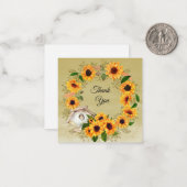 水彩リースヒマワリサンキューカード ノートカード (正面/裏面インサイチュ)