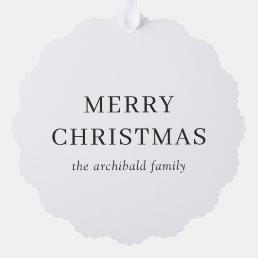 水彩リースフォトクリスモダンマス オーナメントカード (裏面)