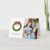 水彩リースフォトクリスモダンマス シーズンカード (正面)