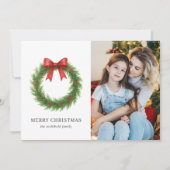 水彩リースフォトクリスモダンマス シーズンカード (正面)