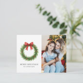 水彩リースフォトクリスモダンマス シーズンポストカード (スタンド正面)