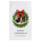 水彩リースフォトクリスモダンマス スモールペーパーバッグ (裏面)