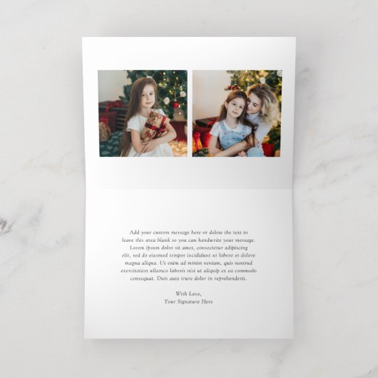 水彩リースフォトクリスモダンマス 箔シーズンカード (内側レイダウン)