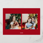 水彩リースフォトクリスモダンマス 箔シーズンカード (裏面)