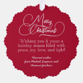 水彩リースフォトフレームメリークリスマス オーナメントカード (裏面)