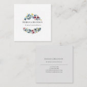 水彩リースフローラ正方形名刺 スクエア名刺 (正面/裏面)