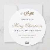 水彩リースブルーフォトクリスマス シーズンカード (裏面)