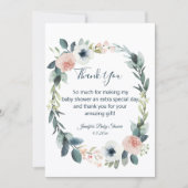 水彩リースベビースワ感謝していーバシーユー青 ノートカード (正面)