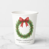 水彩リースモダンクリスマス 紙コップ (裏面)