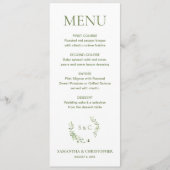 水彩リースモノグラムカスタムウェディング メニュー (正面)