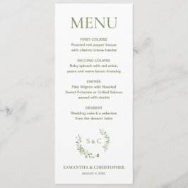 水彩リースモノグラムカスタムウェディング メニュー