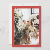 水彩リースレッドベリー写真クリスマス シーズンカード (裏面)