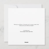 水彩リースレッドボールカスタムロゴホリデー シーズンカード (裏面)