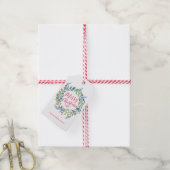 水彩リース収集 ギフトタグ (より糸付き)