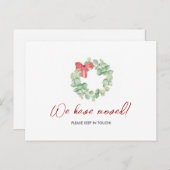 水彩リース引っ越しましたクリスマスポストカード ポストカード (正面/裏面)