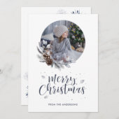 水彩リース書道フォトクリスマスカード シーズンカード (正面/裏面)