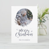 水彩リース書道フォトクリスマスカード シーズンカード (スタンド正面)