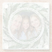 水彩リース植物写真エレガントギフト ガラスコースター (裏面)