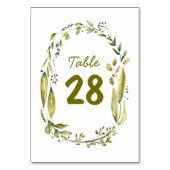 水彩リース素朴の結婚テーブル番号 テーブルナンバー (裏面)