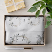 水彩リース緑の葉と果実 薄葉紙 (ギフト)