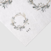 水彩リース緑の葉と果実 薄葉紙 (詳細)