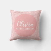 水彩リース赤面ピンクパーソナライズされた クッション (裏面)
