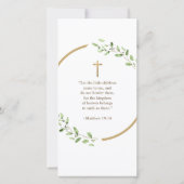 水彩リース金ゴールドクロスバプティスブックマーク サンキューカード (裏面)