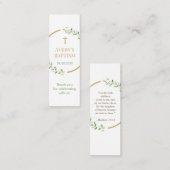 水彩リース金ゴールドクロスバプティスブックマーク スキニー名刺 (正面/裏面)