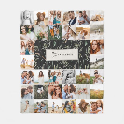 水彩リース38エレガント枚の写真ファモダンミリ フリースブランケット (正面)