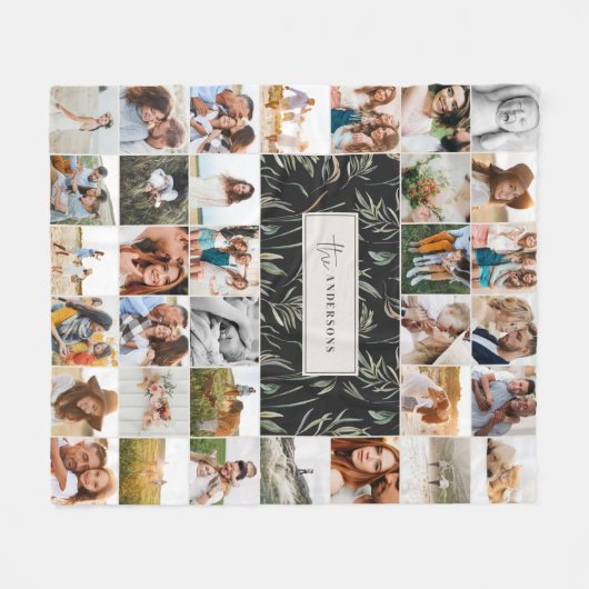 水彩リース38エレガント枚の写真ファモダンミリ フリースブランケット (正面(横))