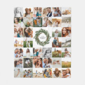 水彩リース38エレガント枚の写真ファモダンミリ フリースブランケット (正面)