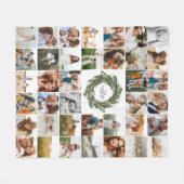 水彩リース38エレガント枚の写真ファモダンミリ フリースブランケット (正面(横))