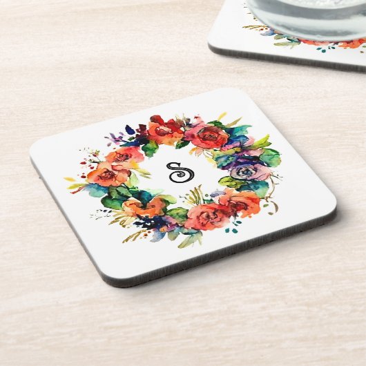 水彩リース コースター (左側)