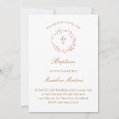 水彩リース |バプテスマ招待状 招待状 (正面)