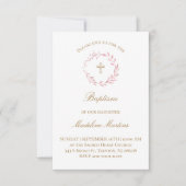 水彩リース |バプテスマ招待状 招待状 (正面)