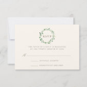 水彩リースRSVPカード |フォレスト 出欠カード (正面)