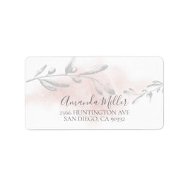 水彩リーフ差出人住所ラベル ラベル