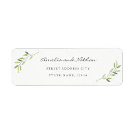 水彩リーフ差出人住所ラベル ラベル