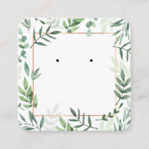 水彩リーフ柄イヤリングカード