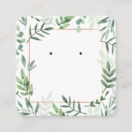 水彩リーフ柄イヤリングカード コーリングカード