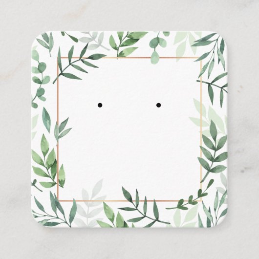 水彩リーフ柄イヤリングカード コーリングカード (正面)