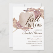 水彩リーフ秋カボチャブライダルシャワー 招待状 (正面)