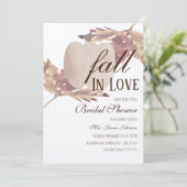 水彩リーフ秋カボチャブライダルシャワー 素朴 招待状 (スタンド正面)