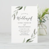 水彩リーフ結婚のライブストリームオプション 招待状 (スタンド正面)