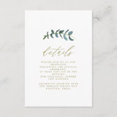 水彩リーフ結婚詳細カード エンクロージャーカード (正面)