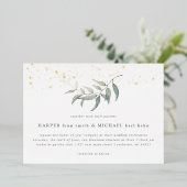 水彩リーフ金ゴールドきらめく結婚のフォイルinvitati 箔招待状 (立ち正面)