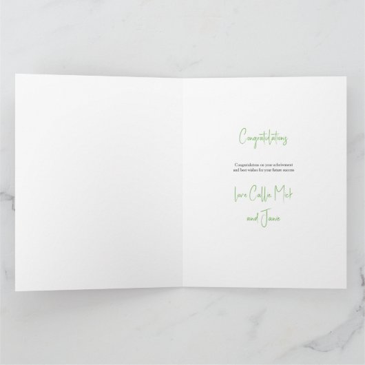 水彩リーフ額写真撮影おめでとう カード (内部)