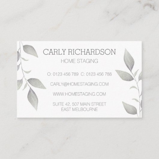 水彩リーフ 名刺 (裏面)