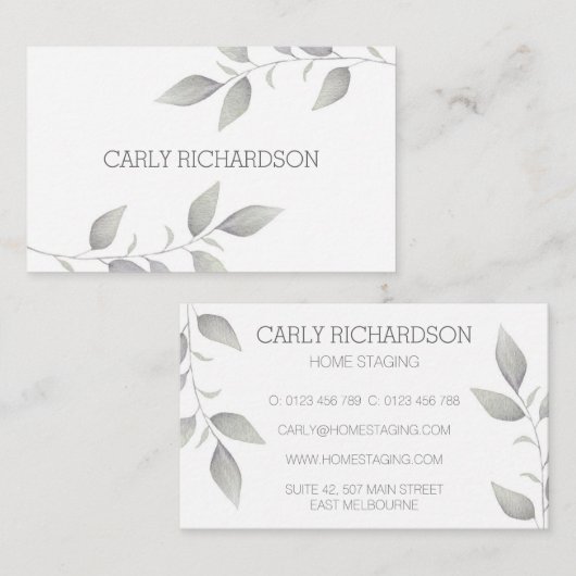 水彩リーフ 名刺 (正面/裏面)